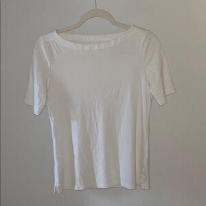 Talbots White Fitted Short Sleeve Tee